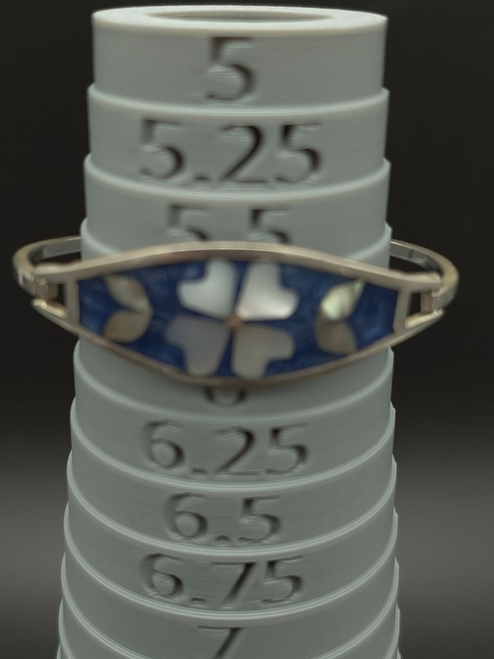 Vintage Alpaca Mexico Floral Abalone Shell Inlay Hinged Lot of 2 Bangle Bracelet - Picture 10 of 11